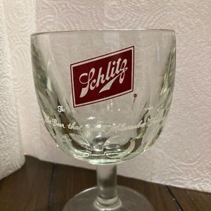Vintage SCHLITZ Reverse Thumbprint Goblet